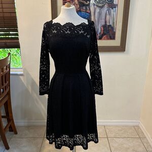 MISSMAY Elegant Black Lace Dress Size Large